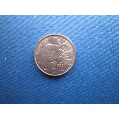 Монета 1 євроцент Франція 2021