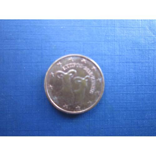 Монета 1 євроцент Кіпр 2015 фауна цап муфлон