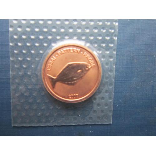 Монета 1 євроцент серос Рашка 2007 Проба Європроба фауна риба