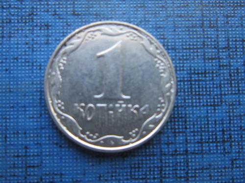 Монета 1 копейка Украина 2011 заводской брак выкрошка штампа возле гурта на реверсе с 12 до 9 часов