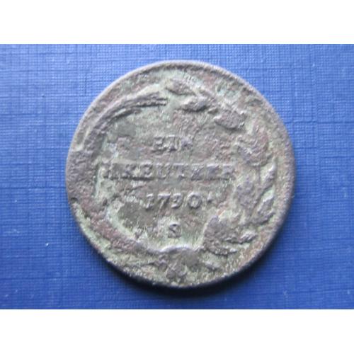 Монета 1 крейцер Австрия 1790 S как есть