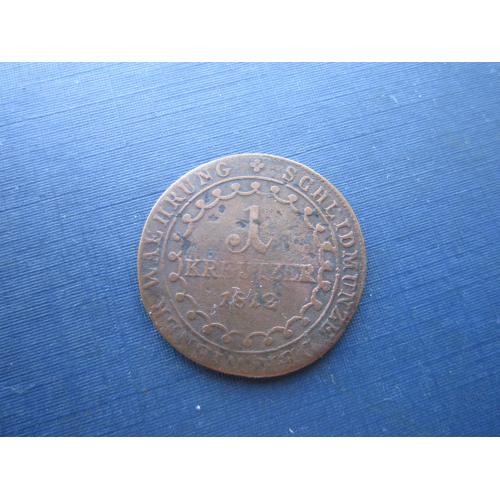 Монета 1 крейцер Австрия 1812 S