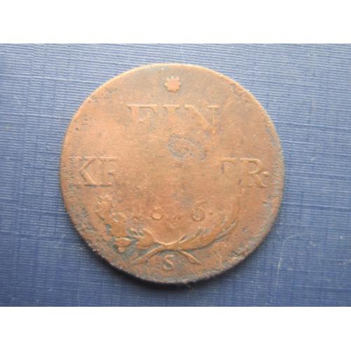 Монета 1 крейцер Австрия 1816 S как есть