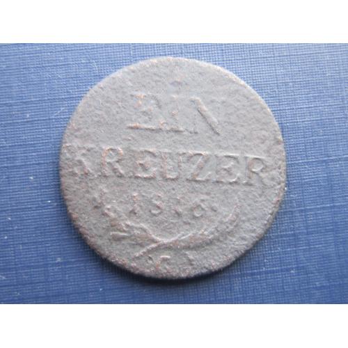 Монета 1 крейцер Австро-Венгрия 1816 G как есть
