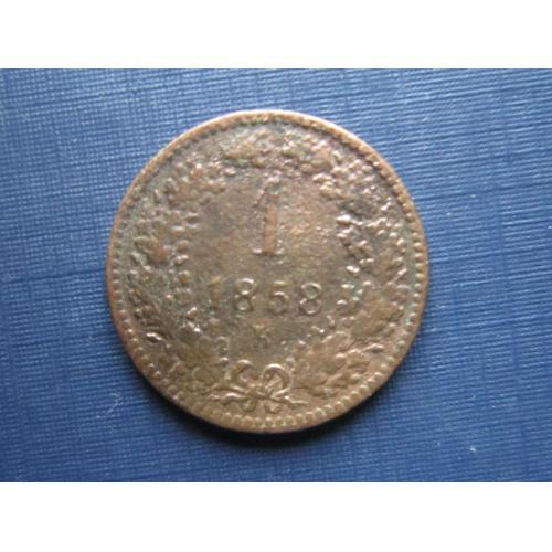 Монета 1 крейцер Австро-Венгрия 1858 В как есть