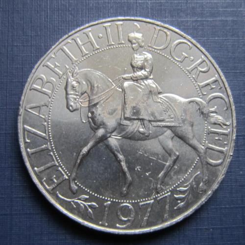 Монета 1 крона (25 пенсов) Великобритания 1977 25 лет правления Елизаветы II