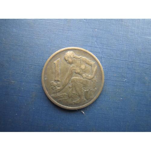 Монета 1 крона Чехословаччина ЧСР 1958 нечаста