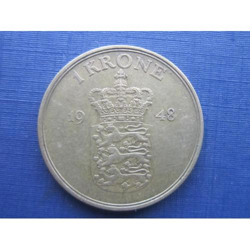 Монета 1 крона Дания 1948