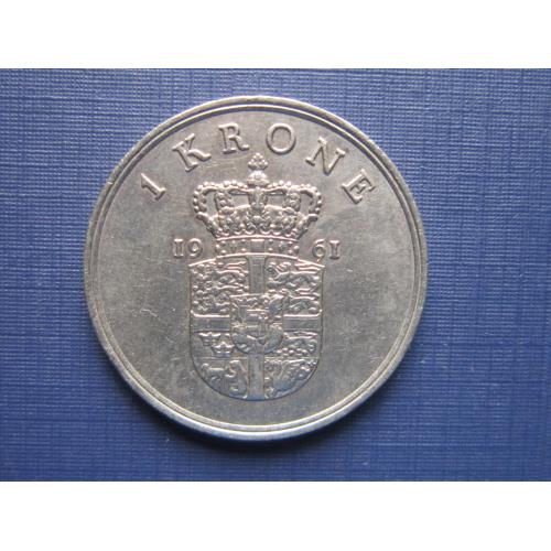 Монета 1 крона Дания 1961