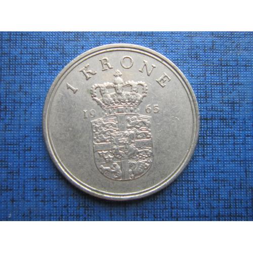 Монета 1 крона Дания 1965