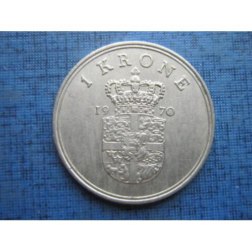 Монета 1 крона Дания 1970