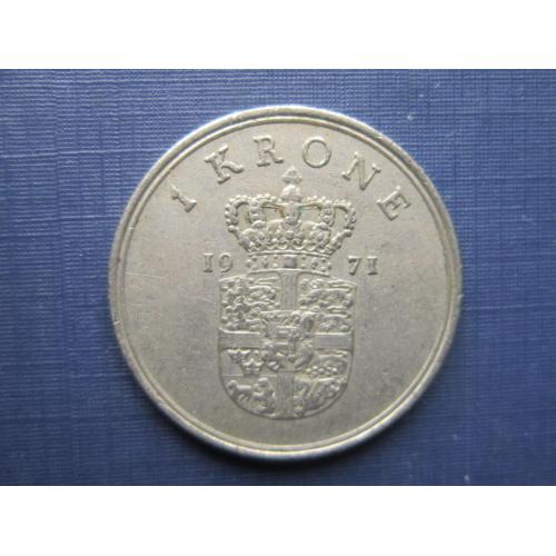 Монета 1 крона Дания 1971