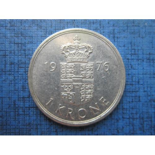 Монета 1 крона Дания 1976
