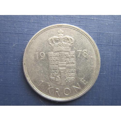 Монета 1 крона Дания 1978