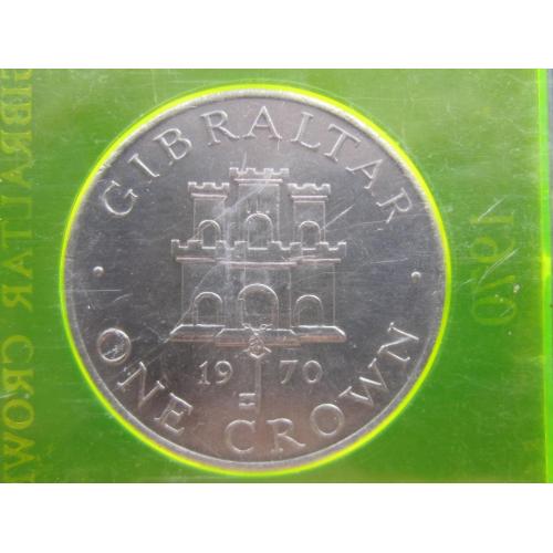 Монета 1 крона Гибралтар Великобритания 1970 в боксе