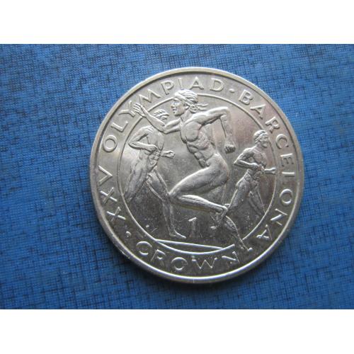 Монета 1 крона Гибралтар Великобритания 1991 спорт олимпиада Барселона древние атлеты
