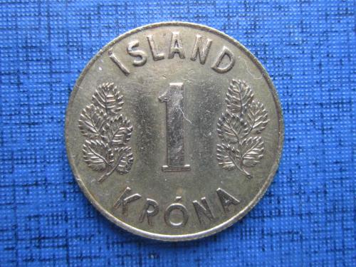 Монета 1 крона Исландия 1965