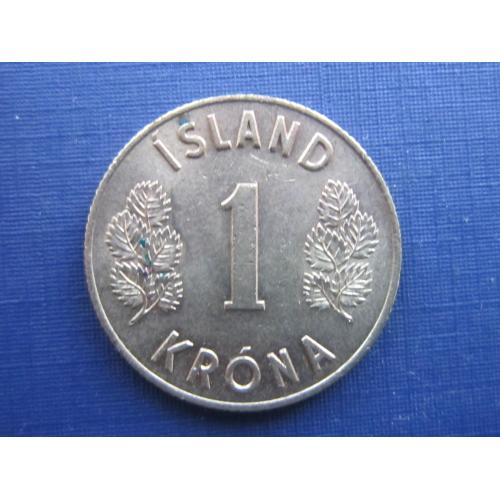 Монета 1 крона Исландия 1965
