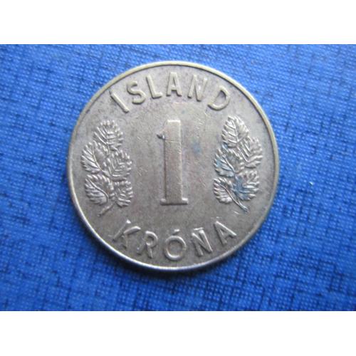 Монета 1 крона Исландия 1971
