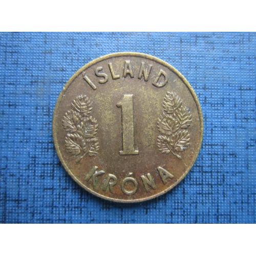 Монета 1 крона Исландия 1974