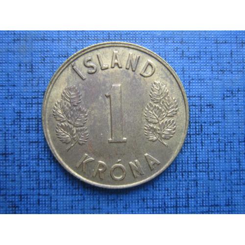 Монета 1 крона Исландия 1975
