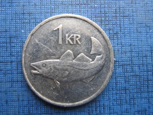 Монета 1 крона Исландия 2011 фауна рыба