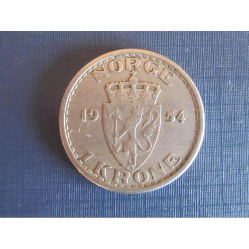 Монета 1 крона Норвегия 1954