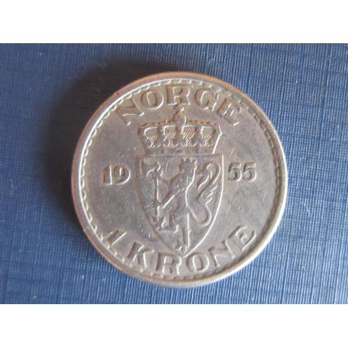 Монета 1 крона Норвегия 1955
