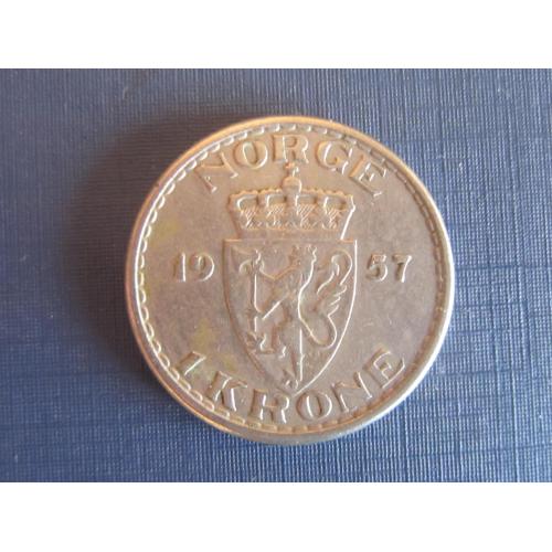 Монета 1 крона Норвегия 1957