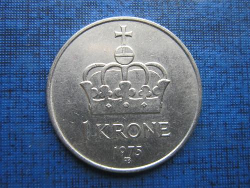 Монета 1 крона Норвегия 1975