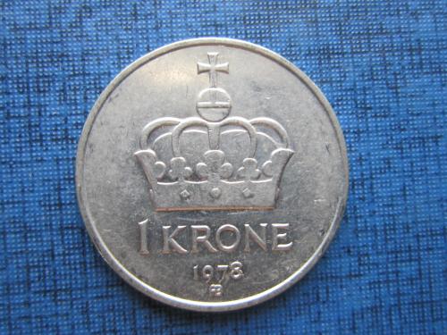 Монета 1 крона Норвегия 1978