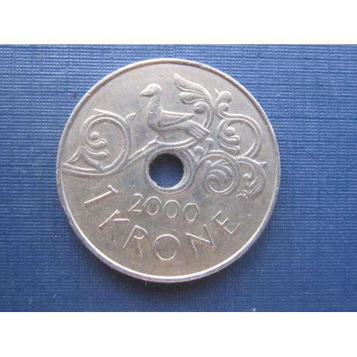 Монета 1 крона Норвегия 2000 фауна птица