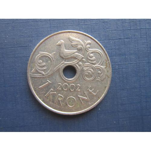 Монета 1 крона Норвегия 2002 фауна птица