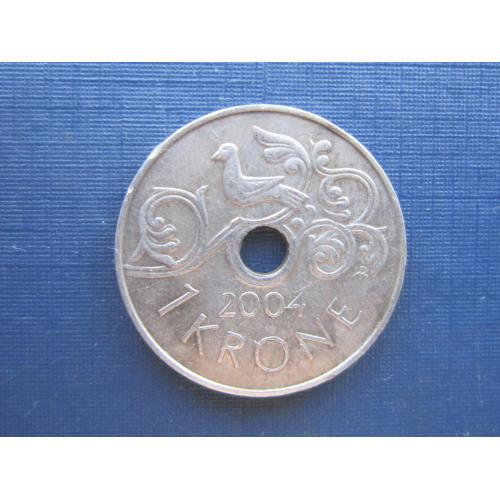 Монета 1 крона Норвегия 2004 фауна птица