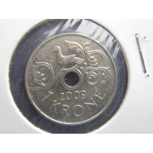 Монета 1 крона Норвегия 2009 фауна птица