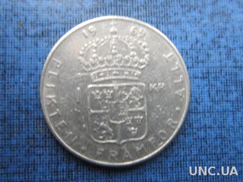 монета 1 крона Швеция 1969
