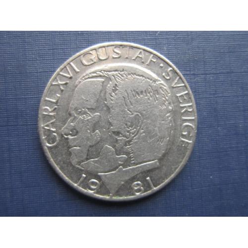 Монета 1 крона Швеция 1981