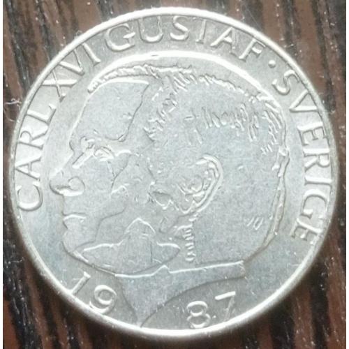 Монета 1 крона Швеция 1987