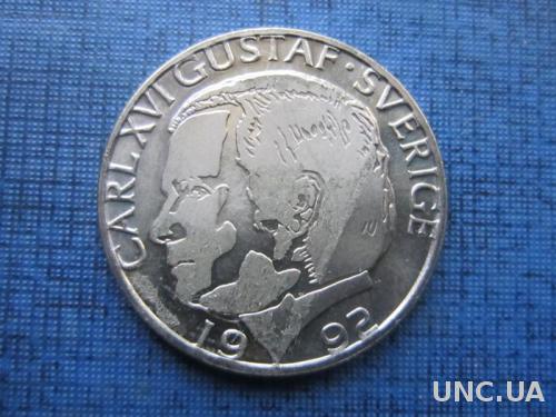 Монета 1 крона Швеция 1992
