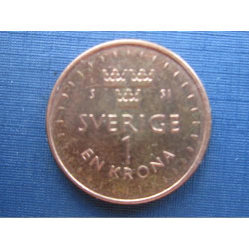 Монета 1 крона Швеция 2016