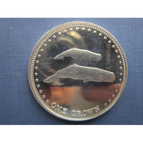Монета 1 крона Тристан-да-Кунья Британский 2008 фауна кит кашалот