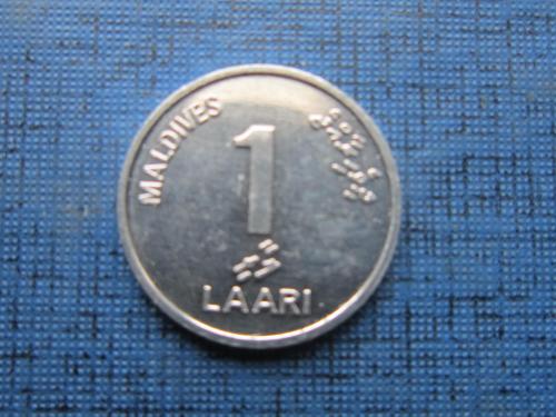 Монета 1 лаари Мальдивы 2012 кокосовая пальма состояние