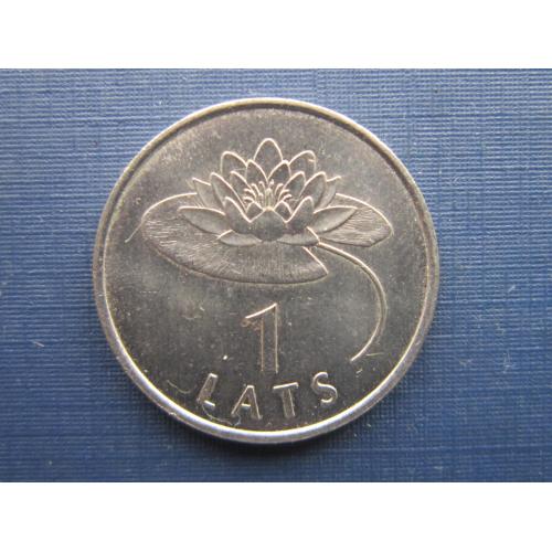 Монета 1 лат Латвия 2008 водяная лилия