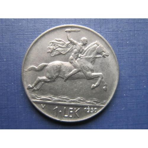 Монета 1 лек Албания 1930 редкая