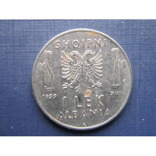 Монета 1 лек Албания 1939 редкая