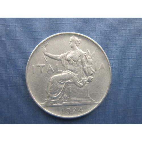 Монета 1 лира Италия 1924