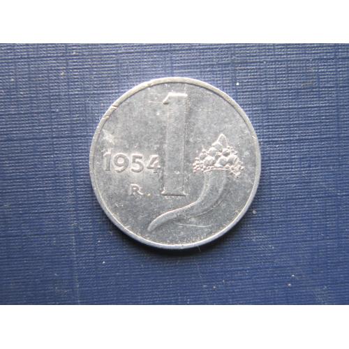 Монета 1 лира Италия 1954