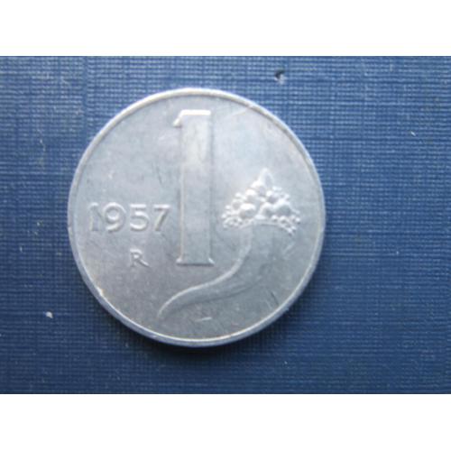 Монета 1 лира Италия 1957