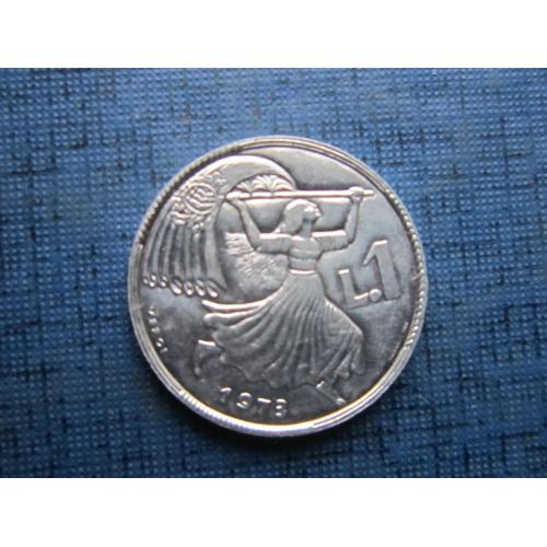 Монета 1 лира Сан-Марино 1973 из набора