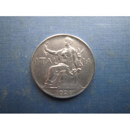 Монета 1 ліра Італія 1924